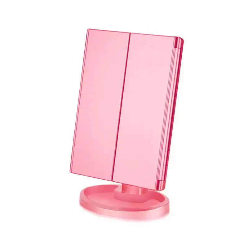 LED Lights 2X 3X Magnification Lighted Makeup Mirror, Touch Control, Trifold Makeup Mirror, Rechargeable and dimmable light-7