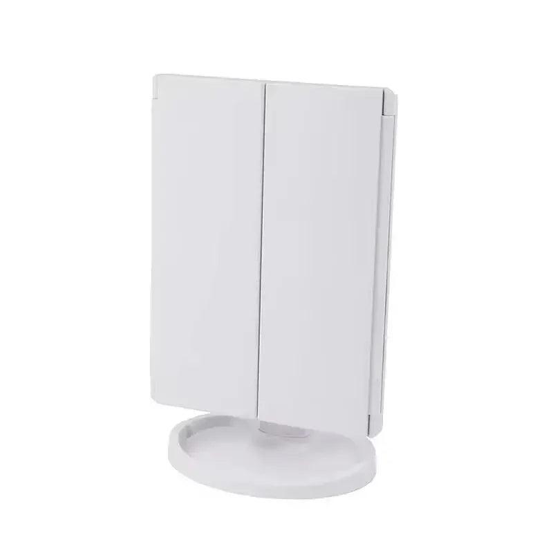 LED Lights 2X 3X Magnification Lighted Makeup Mirror, Touch Control, Trifold Makeup Mirror, Rechargeable and dimmable light-5