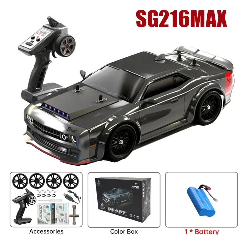 High-Speed 1:16 Brushless 4WD Remote Control Car with LED Lights-6