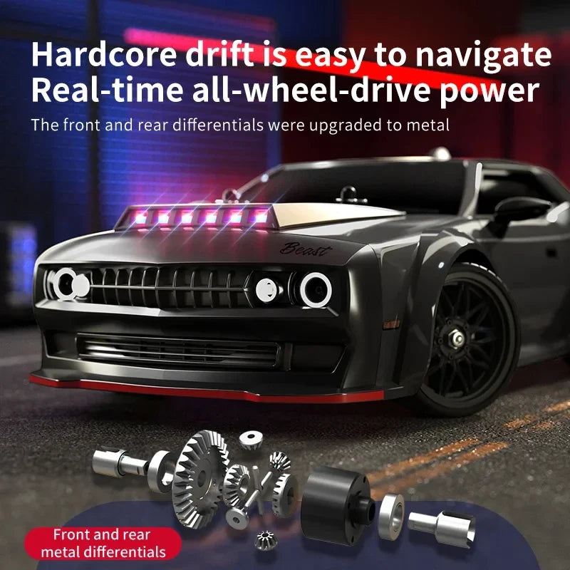 High-Speed 1:16 Brushless 4WD Remote Control Car with LED Lights-3