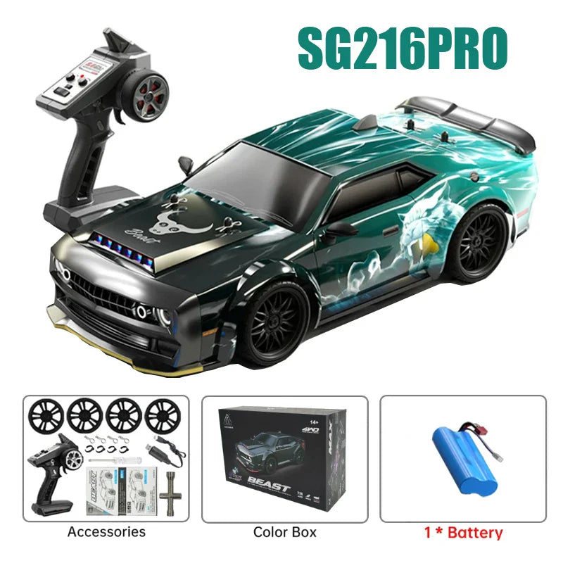 High-Speed 1:16 Brushless 4WD Remote Control Car with LED Lights-5